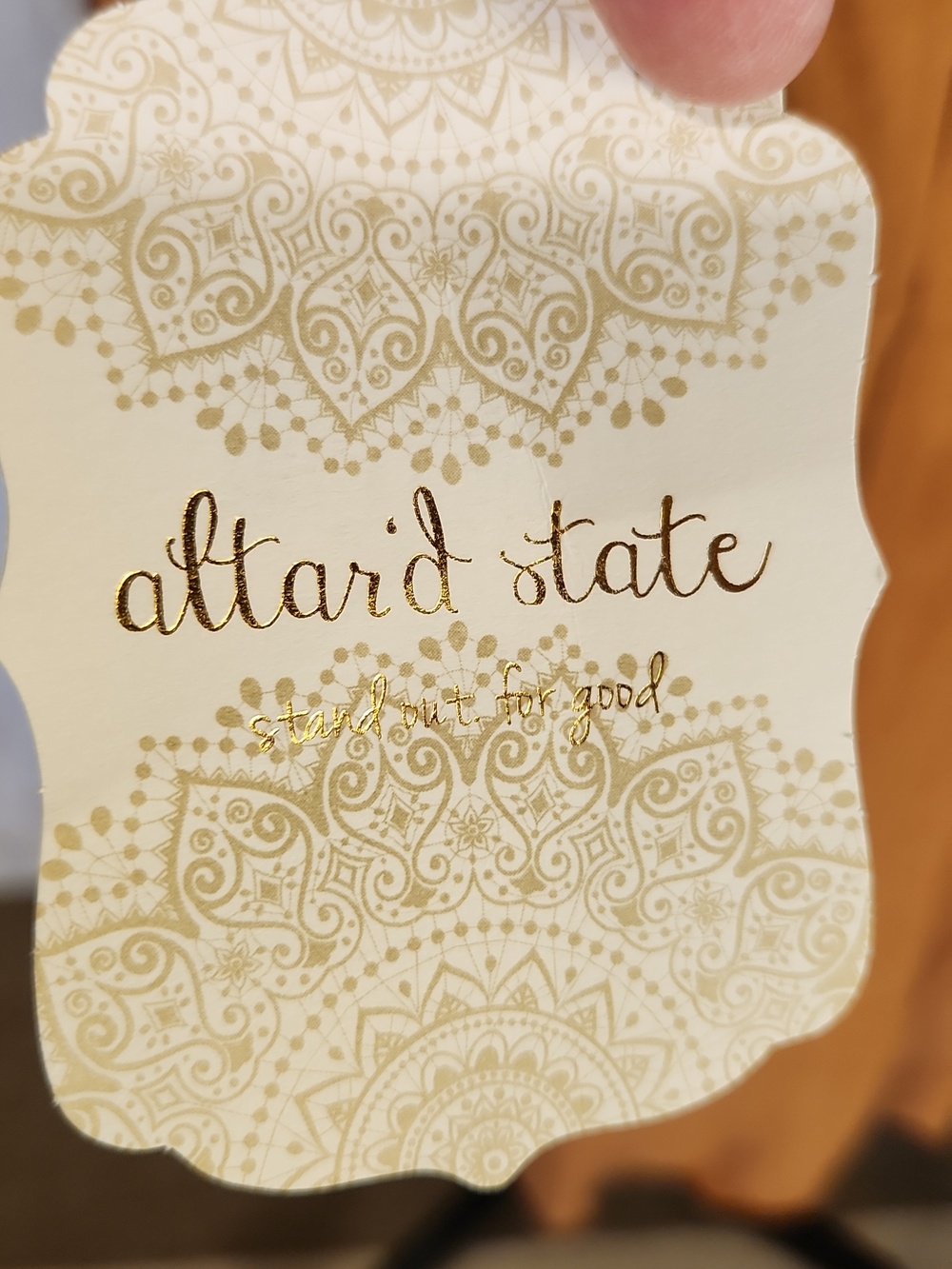 Altar'd State Mustard Cotton Linen Blend Summer Dress L NWT - Picture 7 of 12